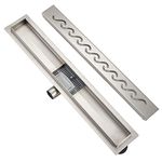 Plumbsys Linear Shower Drain L60cm,Stainless Steel,S Type Floor Drain Complete Set ，Shower Drain Siphon with Odor Stop and Hair Strainer …