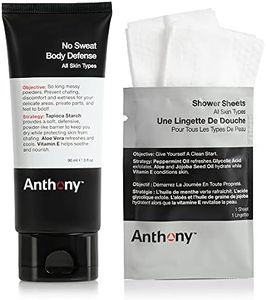 Anthony No Sweat Body Defenseand Shower Sheet Bundle – Anti-Chafing, Anti-Itch Cream-to-Powder – 3 Fl. Oz and 1 Shower Sheet, Protects Skin from Sweating