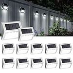 Solar Deck Lights, KASUN Super Bright LED Walkway Light Stainless Steel Waterproof Outdoor Security Lamps for Patio Stairs Garden Pathway (White Light - 12PCS)