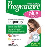 Pregnacare Plus - Pregnancy Vitamins - UK's No.1 Pregnancy Brand. Greater Prenatal Care for Women, Supplement with Added Omega-3 DHA for Normal Brain and Eye Development. by Vitabiotics