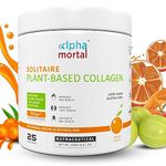 Alpha Mortal vegan collagen supplement for Women & Men | Type I, II | Hydrolyzed Collagen with Biotin, Vitamins C,E | For Healthy Skin, Joints & Muscles | Sugar Free, Gluten Free | 250 gms (Orange)