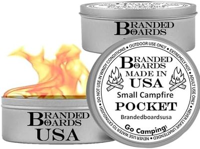 Branded Boards | Made in USA | Portable Mini Bonfire Campfire in a Can | Reusable & up to 2 Hours of Burn Time | Picnics Parties S'Mores Gifts Bushcraft Camping Survival Emergencies (Small 2-Pack)