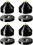 Tenlysound Hi-end Speaker Isolators Stand Feet Base Mats HiFi Speaker Spike Pads Aluminum Shock Absorber Vibration Dampener Audio Resonance Reducer for Subwoofer CD Record Player Amplifier Turntables