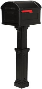 ARCHITECTURAL MAILBOXES Grand Haven Plastic, Mailbox and Post Kit, Black Extra Large