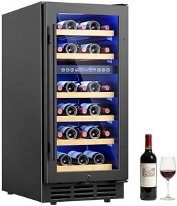 ICEVIVAL 15 Inch Under Counter Refrigerator, 29 Bottle Dual Zone Wine Fridge for Built-In or Freestanding Use, Features Removable Shelves and Glass Door, Small Refrigerator for Home or Office (Black)