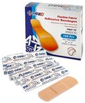 Flexible Fabric Bandages - Flex Fabric Adhesive Bandages Finger-Tip Bandages Knuckles and Thumb Bandages for Finger Care and to Protect Wounds from Infection - (100 Count Box)