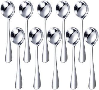 HANSGO 10PCS Mini Coffee Spoons, 4.6 Inch Demitasse Espresso Spoons Small Stainless Steel Tea Spoon for Cake Ice Cream Dessert Food Sample Cocktail Hour Party Favor