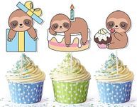 10 pcs Sloth Cupcake Toppers - Adorable Sloth Cake Decorations for a Relaxing Celebration