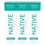 Native Fluoride Free Toothpaste, Peppermint Flavor, 90mL 3 Pack