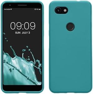kwmobile Case Compatible with Google Pixel 3a Case - Soft Slim Protective TPU Silicone Cover - Teal Matte