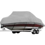 Seamander Heavy Duty Polyester Boat Cover, Solution-Dyed Yarn Marine Grade,Waterproof Fits Bass Boat, V-Hull Tri-Hull Boat,Fish & Ski Boat, Runabout Bowrider Boat, 20' 21' 22' Length