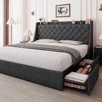 Feonase Queen Bed Frame with 4 Stor