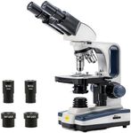 Swift Binocular Microscope for Adults,40X-2500X,Wide-field 10X and 25X Eyepieces, LED Illumination, Abbe Condenser, Double-Layer Mechanical Stage,SW350B