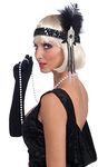 Forum Novelties Roaring 20's Deluxe Black and Silver Flapper Headband, Black/Silver, One Size