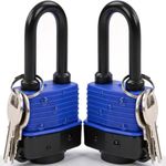 SEPOX® Heavy-Duty 44mm 1.75" Out-Door Padlock Keyed-Alike, Water-Resistant Cover, Steel Lock with Same-Key, Extra-Long-Shackle Anti-Rust, Brass Cylinder for Boat, Fishing, Marine, Fence
