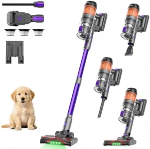 Cordless Vacuum Cleaner,120Min Runtime with 2 Batteries for Pet Hair Carpet