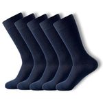 LEALDEALZ kids school socks for boys and girls,Calf Length soft cotton Blue uniform socks pack of 5