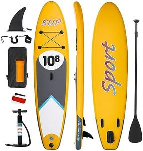 GAOMON Inflatable PVC Stand Up Paddle Boards with Premium Fully Equipped Accessories,Anti-Slip SUP Bottom Fin, and Carry Bag，Surf Stable for Beginners