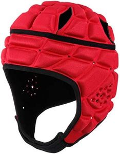 surlim Rugby Helmet Headguard Headgear for Soccer Scrum Cap Head Protector Soft Protective Helmet for Kids Youth Adult, red, Medium