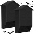 Wenqik 2 Pack Bat House for Outdoor Big Bat Box Large Cedar Wood Bat House 2 Chamber for Outside Weatherproof Wooden Bat Shelter Easy to Land and Roost