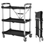 Olympia Tools 85-189 Pack N Roll Collapsible Service Cart, XL, 300LB Capacity, Black