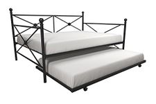 DHP Lina Metal Daybed with Trundle, Full Size Sofa Bed Frame, Black