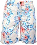 PREFER TO LIFE Men's Board Shorts, Quick Dry Swimwear Beach Holiday Party Bermuda Swim Big Pants …, Floral-pink, Medium