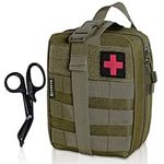 Krisvie Tactical First Aid Pouch, EMT Pouch 1002D Nylon Detachable Rip-Away Military IFAK Medical Bag for Outdoor Camping Hiking Travel include EMT Shear Scissors