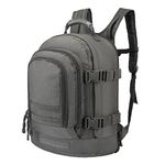 PAIWPHLI Military Outdoor Backpack Expandable Backpack Tactical Daypack With Waist Strap for Hiking Hunting Outdoor, Grey, L, Tactical Backpack