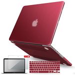 IBENZER Compatible with MacBook Pro 13 Inch Case 2015 2014 2013 end 2012 A1502 A1425, Hard Shell Case & Keyboard Cover & Screen Protector for Old Version Apple Mac Retina 13, Wine Red, R13WR+2