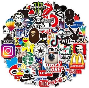 100 Cool Brand Logo Stickers, Waterproof Vinyl Stickers for Car, Motorcycle, Laptop, Bicycle, Skateboard, Snowboard, Luggage Sticker, MacBook, iPad and More