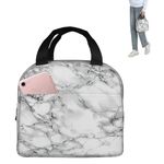 VKWE Marble Lunch Bag Lunch Bags for Women, Ladies Lunch Bags Insulated Tote Lunch Bag Adult Marble Women Lunch Bag Packed Lunch Bag for Work Picnic Camping School Beach