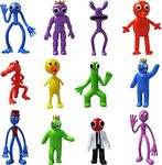 NILUTO 12 Pcs Rainbow Gaming Action Figures, Friend for Kids Halloween Thanksgiving Christmas Birthday Cake Toppers for Kids Decoration Party Supplies (PT22-01)