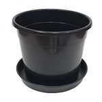 GRO Garden Products 20 Litre Plant Pot, Heavy Duty Flower Pot with Large 35cm Saucer - Large Plant Pots Outdoor & Indoor Plant Pot for Herb, Flowers, Potato, Shrub & More - Pack of 8