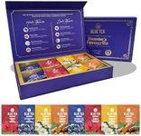 BLUE TEA - Founder’s Favourite Gift | Assorted Tea in Showcase Box - 8 Flavours, 40 Count - Pyramid Plant Based Tea Bag | CHRISTMAS TEA GIFTS | Caffeine Free - Herbal Tea | Variety Pack | Gift for Every Festival | Tea Gifts for Women & Men