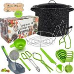 Canning Pot with Rack and Full Canning Set + ½ Pint ladle + Measuring Cups - Canning Supplies - Canning Kit for Beginner, Food Grade Stainless Steel Canning Accessories - Canning Supplies Starter Kit