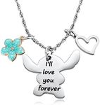 MIXJOY Cute Necklace Gifts for Women, Inspired Birthday Christmas for Granddaughter Daughter Niece, Medium, Stainless Steel, Rhinestone