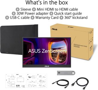ASUS ZenScreen OLED 16" Portable Monitor – FHD, 1ms, HDR10, USB-C, Mini HDMI