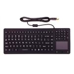 Industrial Silicone Waterproof USB Keyboard Touchpad IKB107 with IP68 by DSI