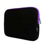 Emartbuy® Acer Aspire Switch 10 E Pro7 2 in1 Entertainment Edition (SW3-013) 10.1 Inch HD IPS Convertible Notebook Black / Purple Water Resistant Neoprene Soft Zip Case Cover Sleeve With Purple Interior & Zip ( 10-11 Inch eReader / Tablet / Netbook )