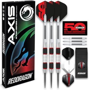 RED DRAGON Darts - Axis 26g - Tungsten Darts Set with Flights and Stems