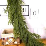 Artificial Norfolk Pine Garlands Christmas Decor, 5/6/9ft Real Touch Winter Pine Garland, Green Artificial Greenery Garland for Table, Mantle, Wall, Indoor, Outdoor Christmas Decorations