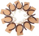 PartyTalk 30pcs Good Lucky Horseshoe Wedding Favors for Guests, Vintage Craft Horseshoe Favors with Kraft Gift Tags for Rustic Wedding Birthday Party Decorations