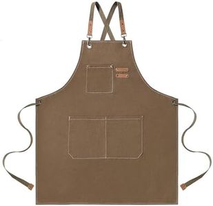 Child Apron, Creative Artist Apron Apron with Pockets Great Helper in Daily Life, Matching for Kid Cooking,Baking,Painting, Gardening(Brown)