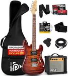 Pyle 39” Electric Guitar Starter Kit- with 10W Amp, Full-Size 6-String, 2 Humbucker Pickups, 3-Way Selector, Classic S-Style Tremolo– Includes Gig Bag, Tuner, Strap, Picks, Extra Strings & Allen Key