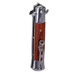 4 Colors Switchblade Spring Folding Knife Push Button Pocket Comb Oil Hairstyle Hair switchblade knife switchblade comb knife(Rosewood)