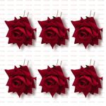 LYF5STAR Red Rose Flower Juda Hair pin, Handmade Combo of 6 quantity Red Hairpins, Stylish Hair Accessories For Girls and Women - Pack of 6