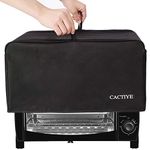 CACTIYE Toaster Oven Dust Cover with Accessory Pockets Compatible with Hamilton Beach 6 Slice of Toaster Oven (BLACK，19 x 14 x 10 inches)