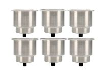 Amarine Made Stainless Steel Cup Drink Holder with Drain Marine Boat Rv Camper (6-Pack)