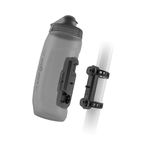 Fidlock Twist Bottle 590 Uni-Base Set - Bike Water Bottle Holder with Attached Bottle - Cage Free Magnetic Mount - Smoke